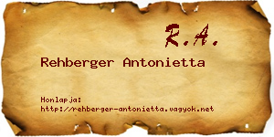 Rehberger Antonietta névjegykártya